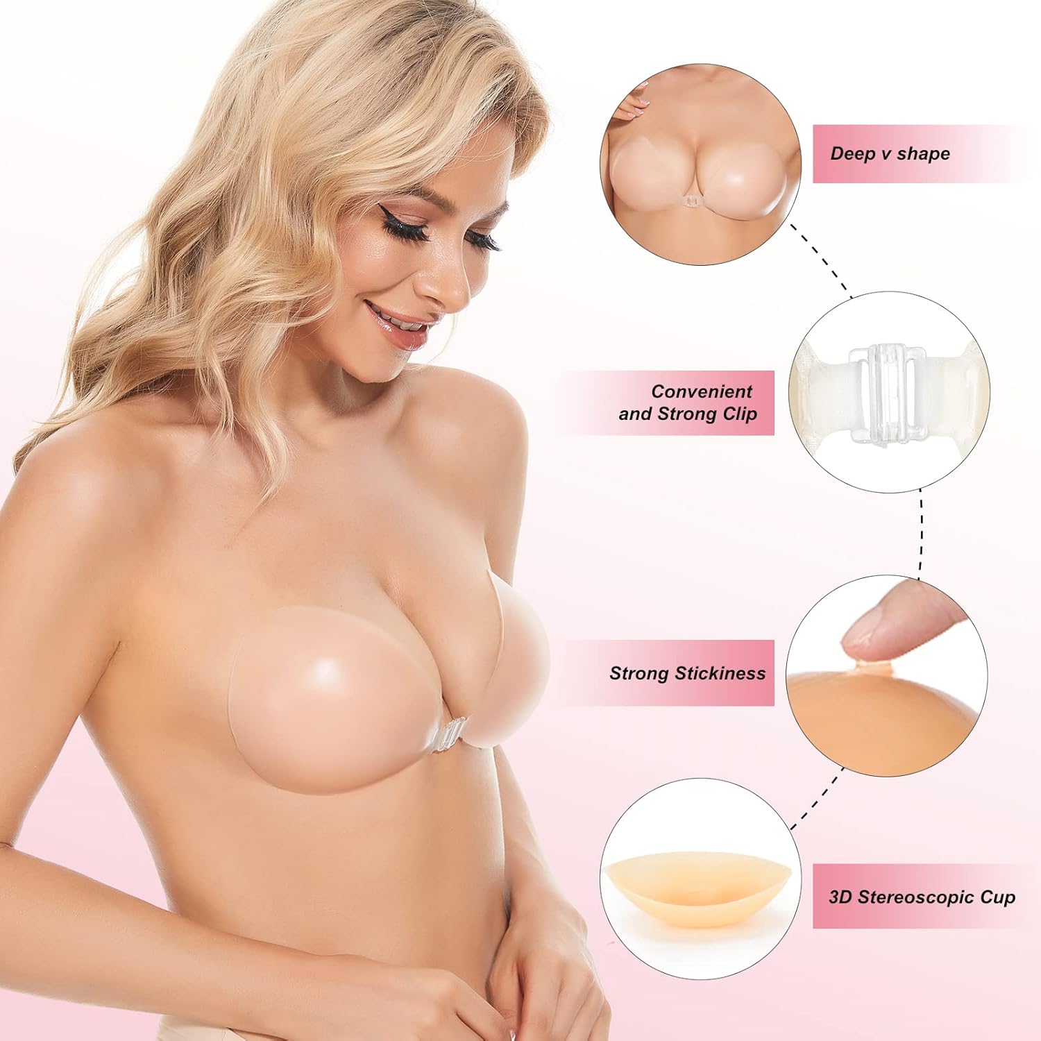 Soutien-gorge adhésif push-up  - Push Up Bra Silicone avis et prix